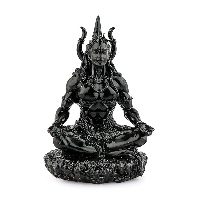 Indianstore4Everyone Premium Resin Lord Shiva Statue for Car Dashboard Decor Idol, God Idols for car Dashboard, Shiv ji ki murti, Adishiva Statue, Lord Shiva Murti showpiece (black)