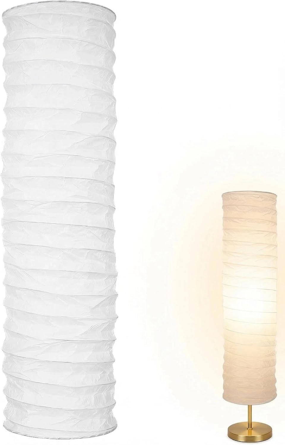 Niltracy Lamp Shade, 1pc Standing Floor Lamp Shades Foldable Paper Floor Lampshade Replacement Making Light Soft for Home, Bedroom Light Accessory