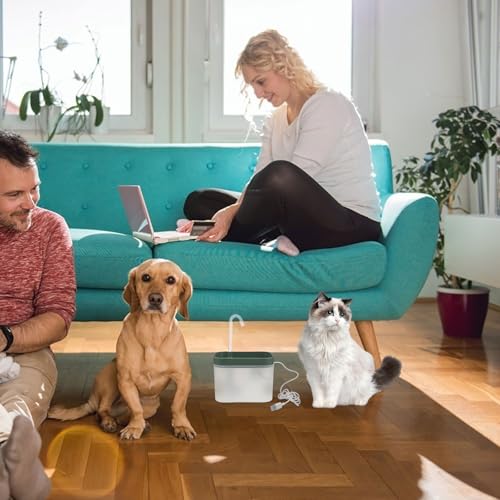 Fuente de agua automática para gatos 1.5L con dispensador interior miniatura 7