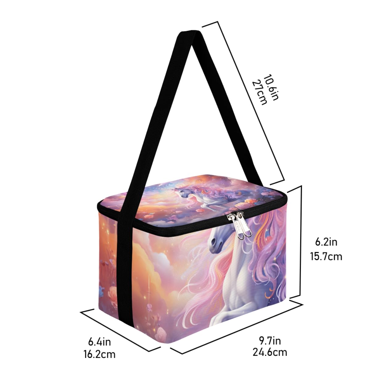 GzLeyigou Lunch Bags for Women Men 9 Cans,Nebula Unicorn Hot & Cold Food Delivery Bag Insulated Grocery Bag Insulated Lunch Box Unicorn Cooler Bag for Office Work Picnic Beach