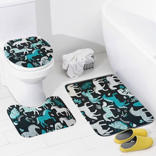 Juego de alfombras de baño para evitar resbalones en azulejos húmedos 3