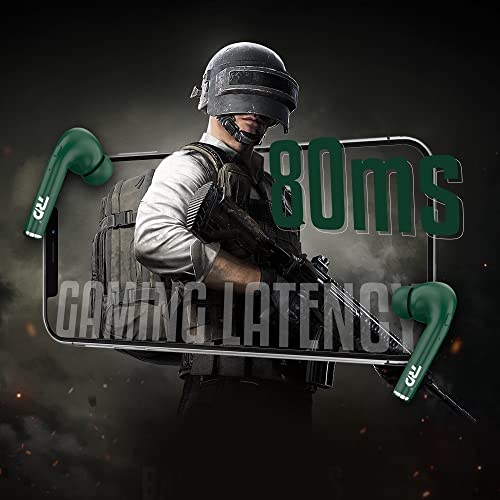 Image of RD TWS-140 Earbuds, 10mm Drivers, 40H Playtime, Upto 80ms Low Latency Gaming Earbuds, ENC Noise Cancellation, Truly Wireless TWS Bluetooth 5.1, IPX4, Voice Assistance | 6 Months Warranty, Dark Green