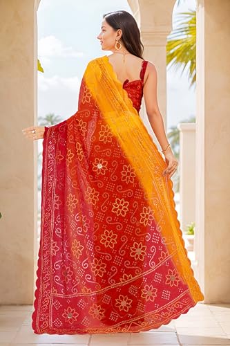 Image of MIRCHI FASHION Saree for Woman Georgette Floral Printed | Lightweight Comfortable Sari for Regular Social Wear and social visits
