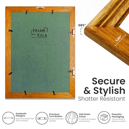 Image of Handmade Wooden Rectangular Photo Frame, 12 x 16 inch Display for Artworks, Pictures and Photos of Your Loved Ones, Best for Home, Office, Wall Decor, Living Room, Bedroom, Honey Maple