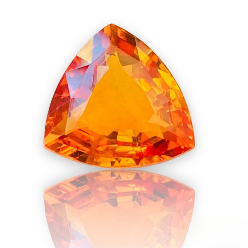 Saphir orange trillion pour sublimer vos bagues et pendentifs DIY