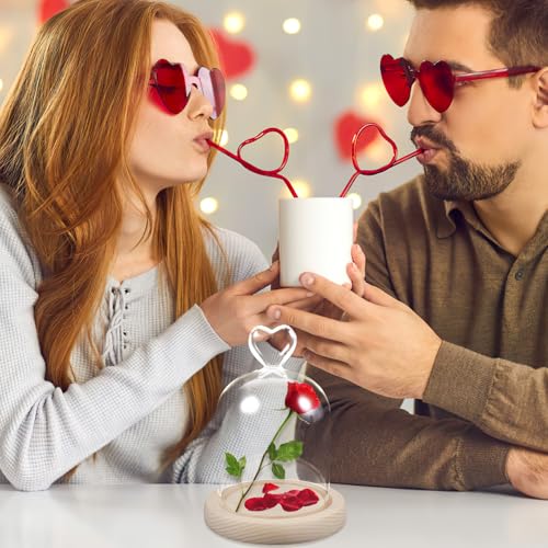 Fleur séchée en verre sous dôme cadeau idéal pour anniversaire et fête - 8