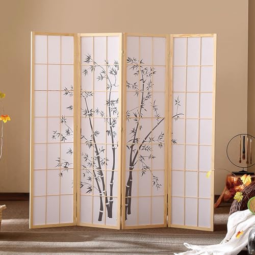 GN2AAIL 和風衝立 4連 障子スクリーン 高178cm 完成品 パーティション 間仕切り 衝立 178*44*4 スクリーン パーテーション タイプ1 天然木 木製 おしゃれ 和風 和室 4枚 目隠し 仕切り 折りたたみ 360度回転丁番 簡易間仕切