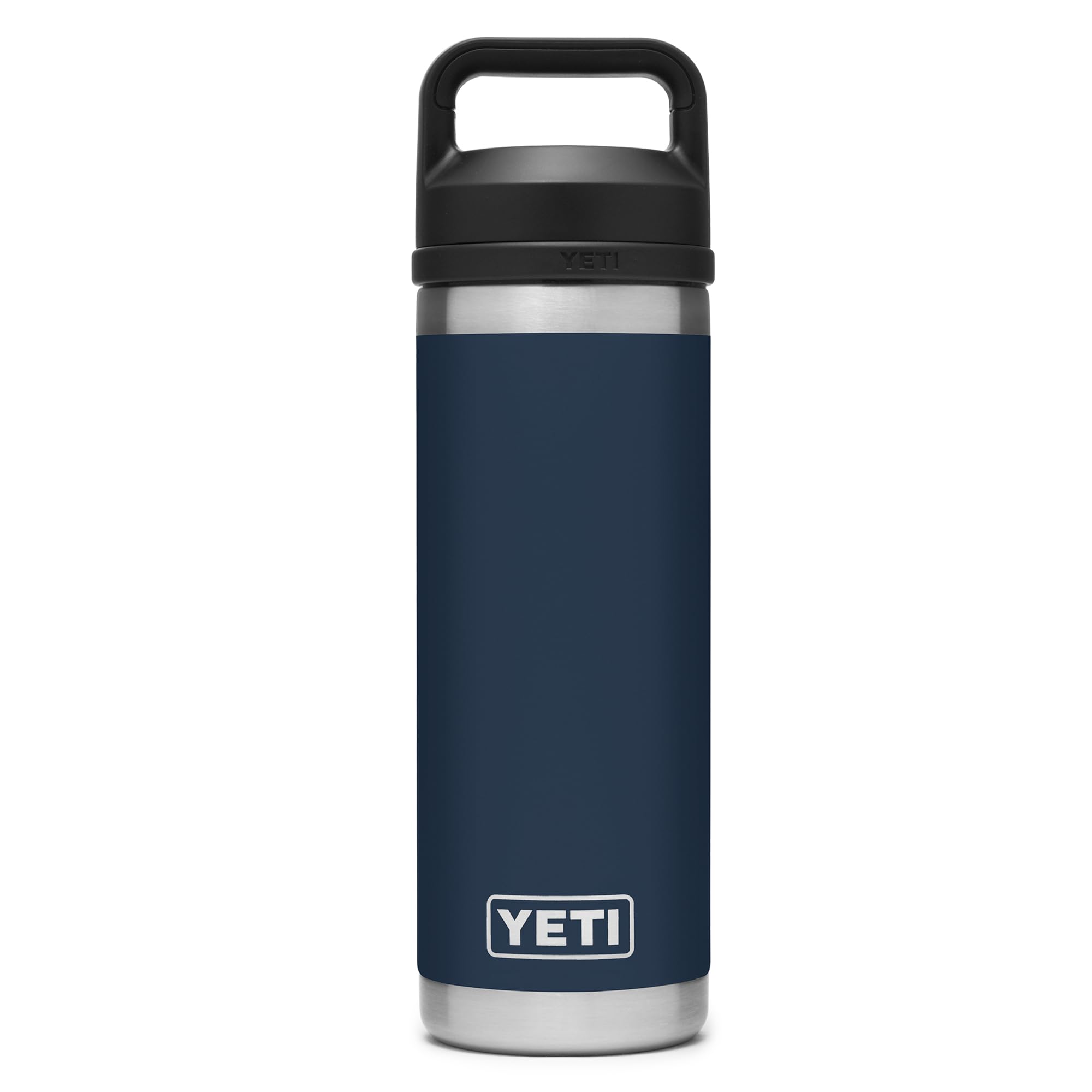 YETI Rambler Bottle Chug, Vacuum Insulated Stainless Steel Bottle with Chug Cap, Navy, 18 oz (532 ml)