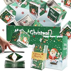 Caja de regalo sorpresa con explosión de dinero, exclusiva caja de regalo plegable de sobre rojo con confeti, explosión de efectivo de lujo para cumpleaños, aniversario, propuesta de San Valentín (15