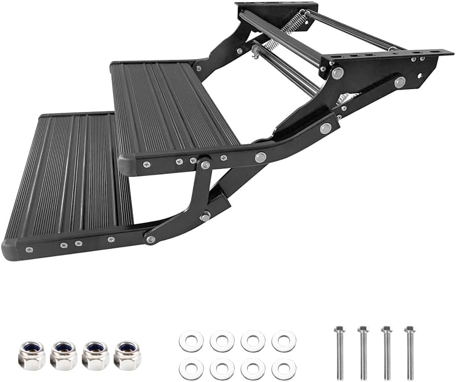 RV Double Steps Caravan Pull Out Step Aluminium Folding Caravan Steps