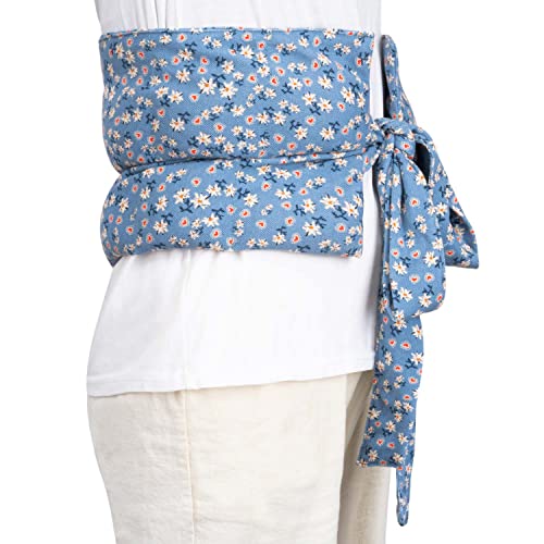 Weizenkissen für Mikrowelle, 100% Baumwolle Wärmekissen aus Pique Stoff, getrennte Kammern - Weizenkissen zum Umbinden 65x23cm