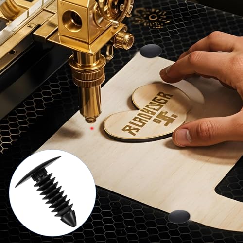 100 Stück Laser Honeycomb Pins, Wabenlaserbett Befestigung Zubehör Wabenstifte Haltestifte für 7,5 mm Honeycomb Grid ersetzt Honeycomb Laserbett-Zubehör (Schwarz)