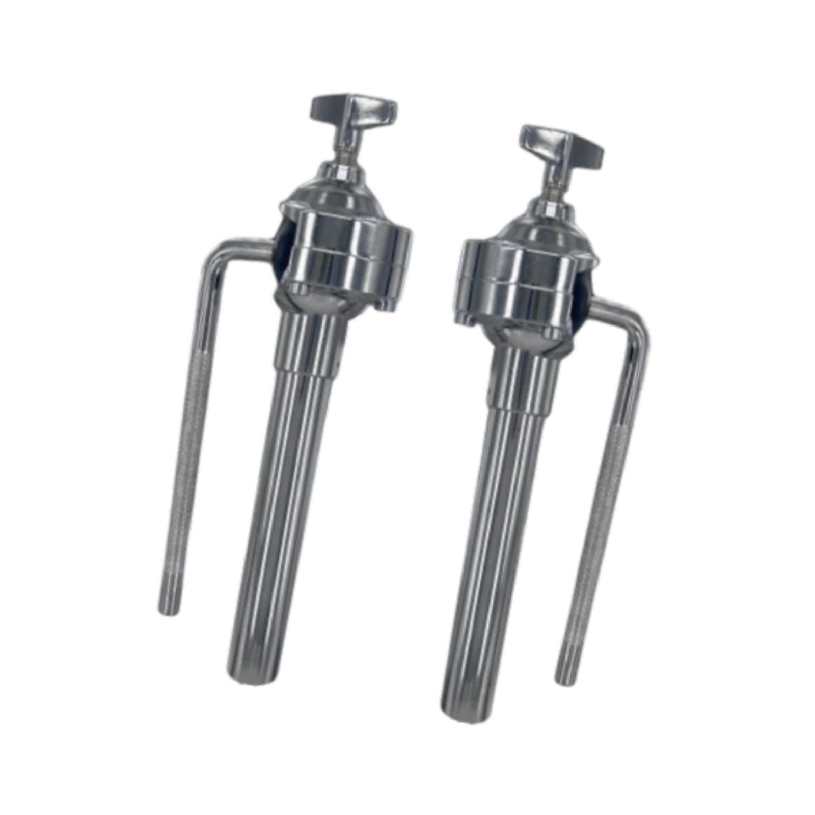 Menolana 2Pcs Cymbal Stand Long Tom Arm Ball Clamp Musical Instruments L Bar Tom Mount Single Tom Holder for Percussion Jazz Drum Set