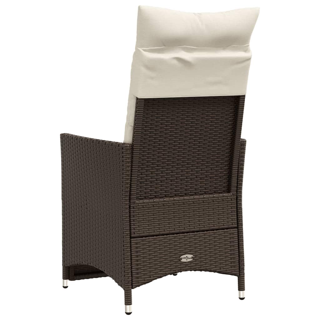 Sedie da pranzo da giardino, poltrona da giardino con cuscino, set da 2 pezzi, regolabile in poli rattan, sedia da giardino, sedia da sala da pranzo, sedia da balcone, mobili da giardino per