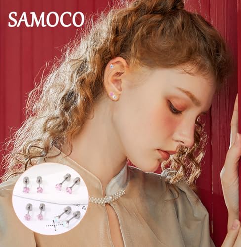SAMOCO 30 Pairs G23 Hypoallergenic Screw Back Earrings for Women Surgical Steel Small Stud Earrings 20G Tiny Cartilage Stud Earrings Screw Back Stud Earring Piercing Jewelry2