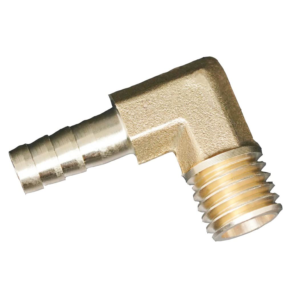 Quick Connect Hose Fittings,Brass Elbow Barb Fitting - 90° Connector Adapter for Plumbing(M12x1.7512mm)