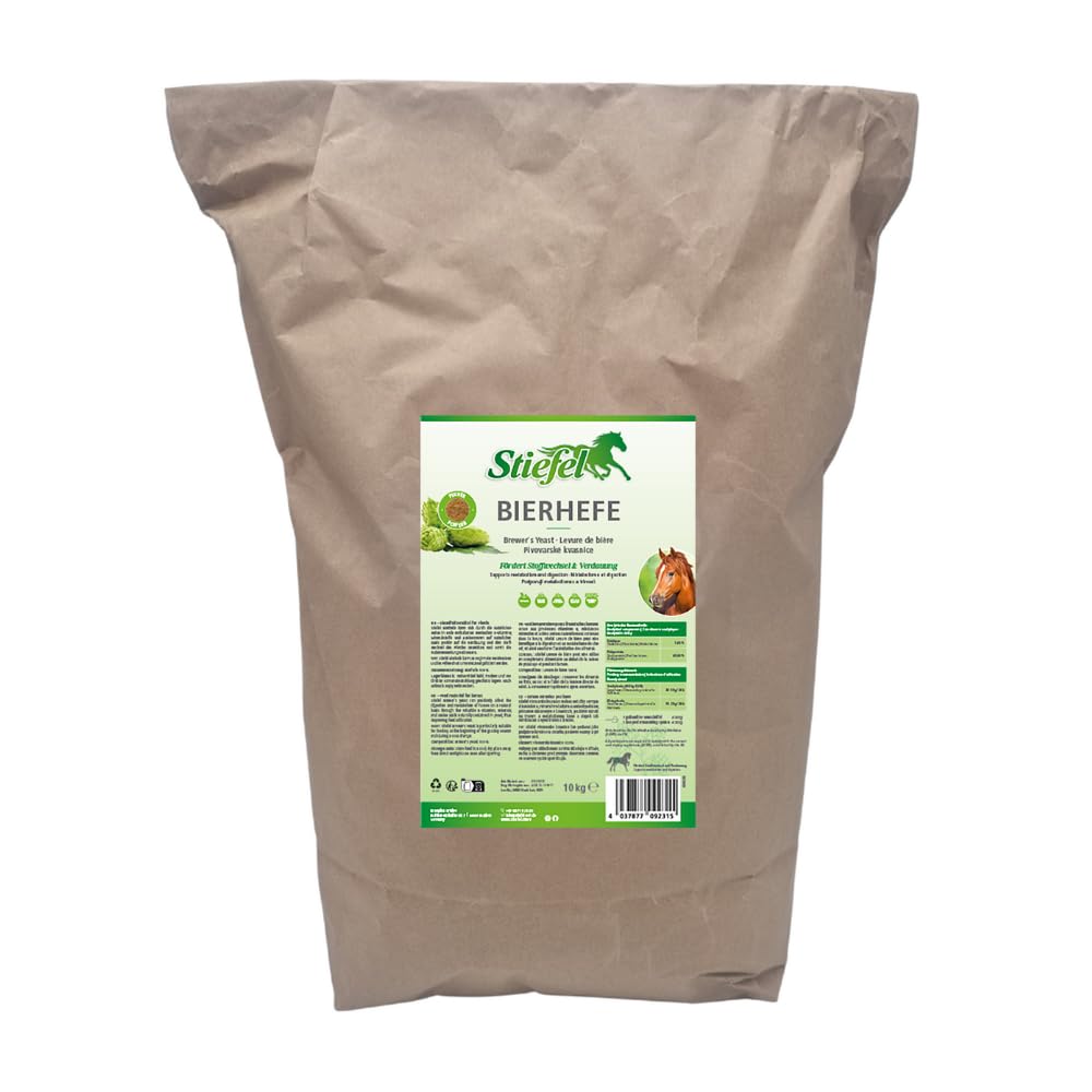 Stiefel Bierhefe für Pferde, 100% naturbelassene & Reine Bierhefe, ideal im Fellwechsel & zur Weidesaison, fördert den Stoffwechsel & die Verdauung, mit Vitaminen & Spurenelementen, 10kg