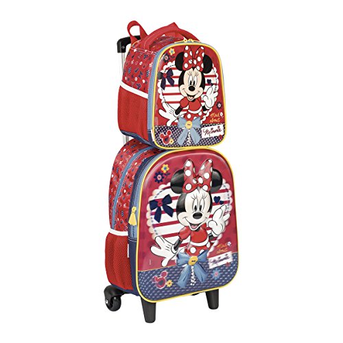 Kit Mochila Infantil Minnie 18X 3D Lancheira Estojo Sestini