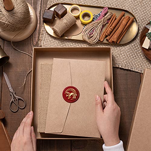 CRASPIRE Moon Wax Seal Stamp Phoenix Sealing Wax Stamp 30mm/1.18inch Removable Brass Head Sealing Stamp with Wooden Handle for Invitations Cards Gift Wrap - Image 4