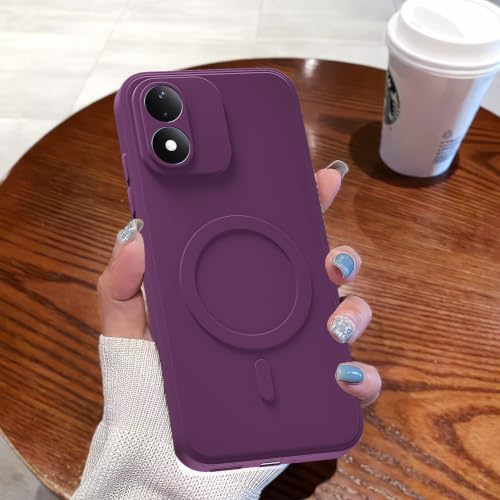 Image of Outlouders Back Cover for Redmi Note 17 5G | Soft Matte Silicone | Magnetic-Safe Logo Design (Magnetic-Safe Not Compatible) | Shockproof | Protective Bumper Case (Purple)