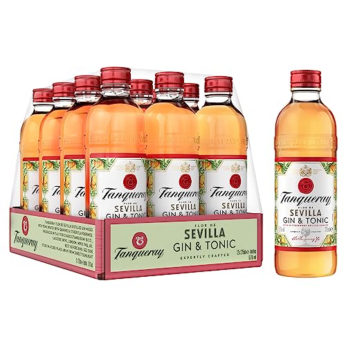 TANQUERAY Flor de Sevilla Gin Tonic, Pack de 12 botellas de 275 ml