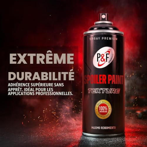 AEROSOLES P&F Peinture noire texturée en spray pour plastique Coche - Rénovateur et réparateur de pare-chocs, moulures et défenses - Spoiler noir texturé - Peinture pour pare-chocs. – vue 6