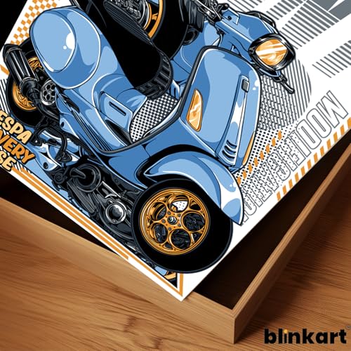 Image of BLINKART Vespa Sprint 150Car Posters Sticker Gift Items for Boys Room Wall Decor || Comes with Double-Sided Tape|| Decoration Bedroom Living Room Office Studio Decor | 12x18 In (A3) - CAR-317