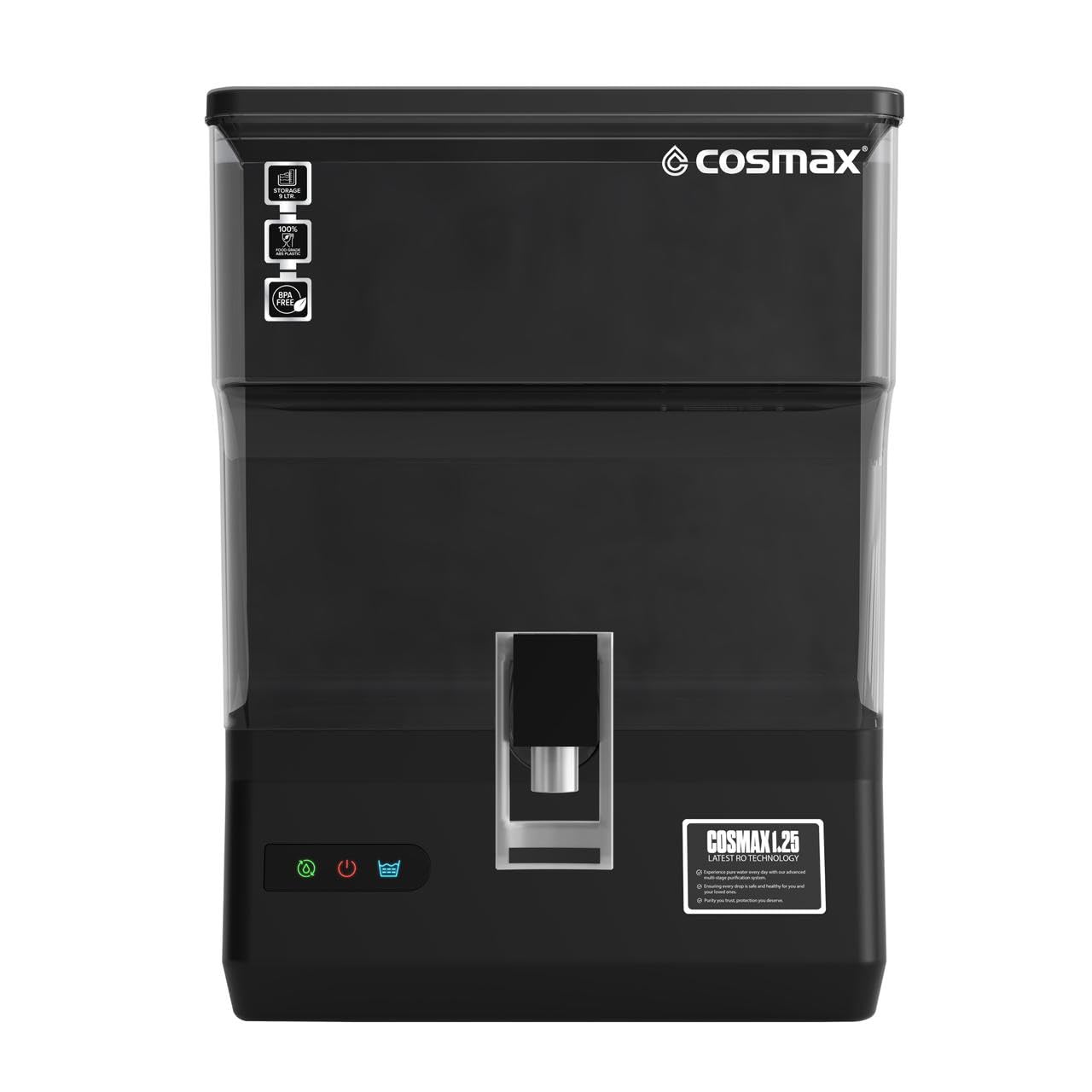 Cosmax Nova Black | Water Purifier For Home With Water Saving Technology | RO + ALK + UV | 9 Ltr Capacity | Suitable For Borewell,Municipal Water.-image-31