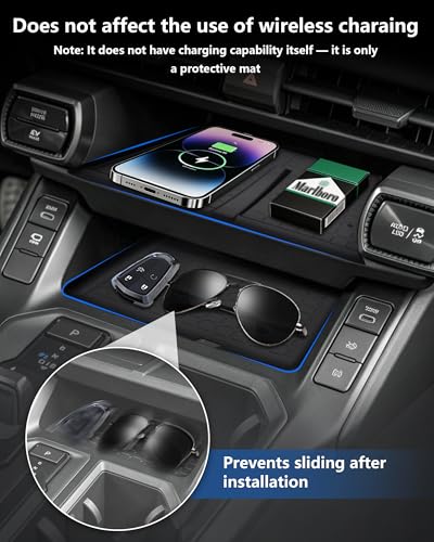 Image of 3PCS for 2026 Toyota RAV4 Interior Accessories, Console Organizer Mat, Cup Holder Insert & Wireless Charging Pad Silicone Liner, Anti-Slip Protection (Not for Limited)