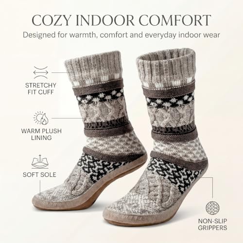 Image of cosyone1997 Slipper Socks for Women Warm Fuzzy Non Slip Soft Sole