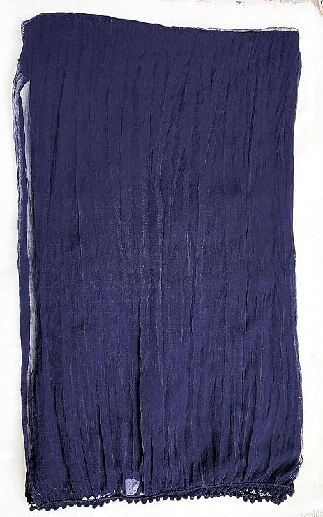Image of Solid Beautiful Chiffon Dupatta Chunni Chunri with Bundi Lace for Women Casual Traditional Dailywear Lightweight dyeable