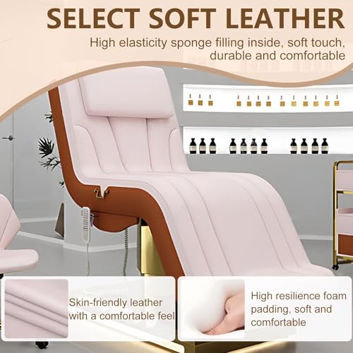 Larnavo Massage Table - Electric Massage Table with Luxury & Warm Design, Facial Beauty Bed Includes Angle and Height Adjustment(with A Exquisite Cart) - Image 6