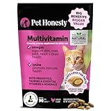 Cat Multivitamin Chews - Cat Treats for Health + Immune, Joint Support, Skin & Coat, and Digestion - Omega 3s, Lysine & Probiotics for Cats, Vitamins for Cats - Chicken (90-Day Supply)
