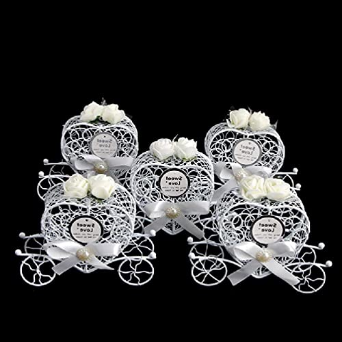 Lot de 5 boîtes à bonbons en forme de carrosse - Pour anniversaire, mariage, fête - Nouvelles boîtes à bonbons du monde entier - 10 heures