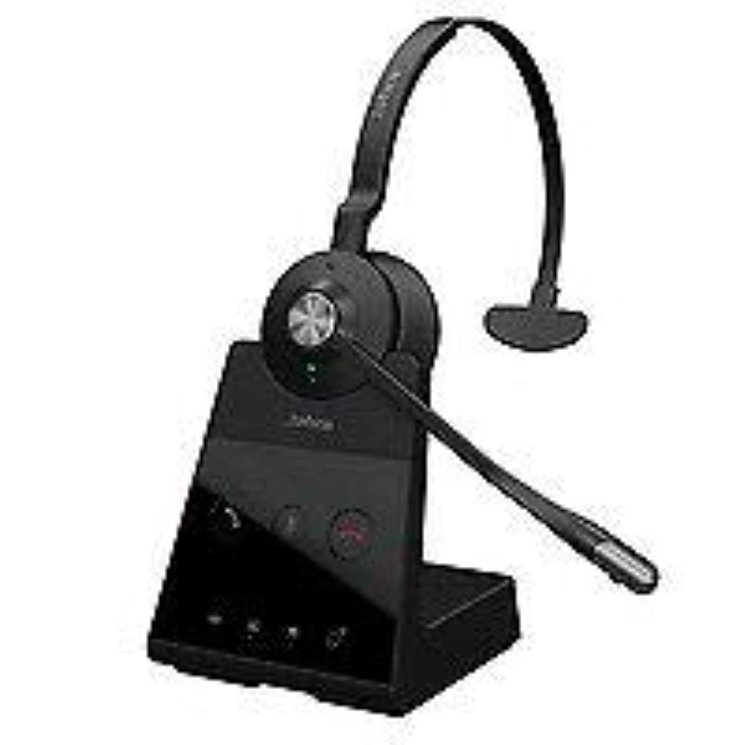 JabraEngage 65 On-Ear DECT Mono Headset - Skype For Business Certified Wireless Headphones with Advanced Noise Cancellation for Deskphones and Softphones – Black – UK Version
