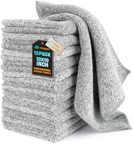 Kitchen Dish Cloths, 12 Pack, 10 x 10 Inches, Super Absorbent Mic...