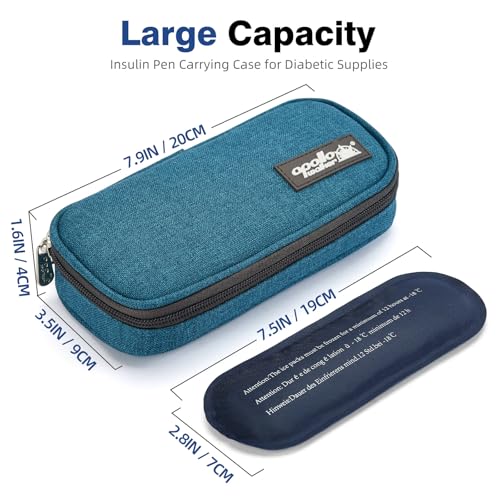 Image of apollo walker Insulin Cooler Travel Case with Ice Packs and Insulation | TSA Approved Includes 2 x 90g ice packs for 9-hour cooling insulin pens & syringes for Diabetics to Carry (Teal)