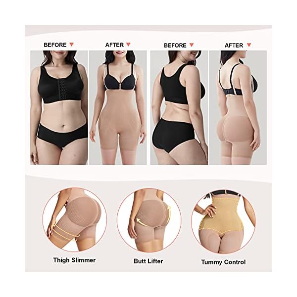 Lover-Beauty Butt Lifting Shapewear for Women Tummy Control Fajas BBL Shorts Butt Lifter Seamless Body Shaper, Brown, 3XL/4XL
