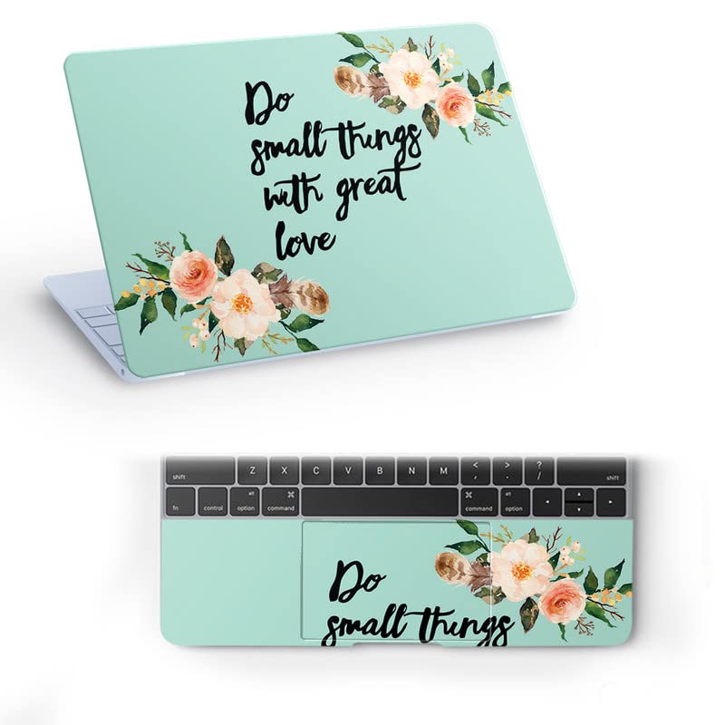 Galaxsia Motivational Floral Quote D2 Top+Wrist Pad Vinyl Laptop Skin/Sticker/Cover for 14 Inches Laptops Laminated-Removable-HD Quality Compatible for Hp-Dell-Sony-Lenovo-Asus etc.(13.8x9.6 Inches) (B07SX4CRQC) Amazon Price History, Amazon Price Tracker