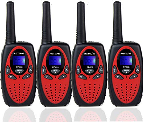 Retevis RT628 Walkie Talkies 22CH 2 Way Radios Handheld Two Way Radio(4 Pack,Red)