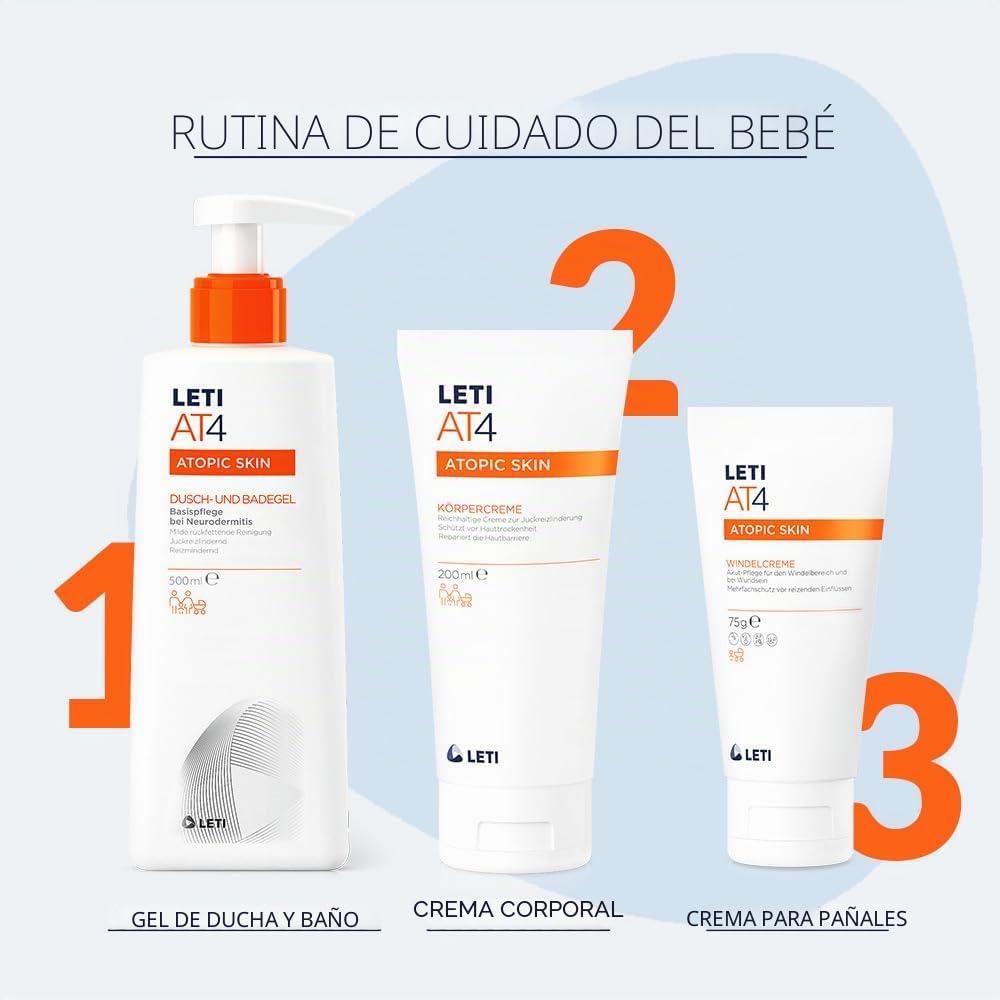 LETI AT4 Windelcreme - Akut-Pflege für den Windelbereich sowie bei wunder oder empfindlicher Haut, 75 g Crema