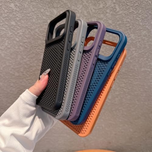 Coque thermique iPhone 15 Pro Max anti-chauffe nid d'abeille gris