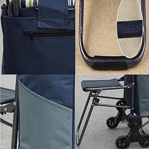 Einkaufstrolley, faltbarer Einkaufstrolley, Lebensmittelwagen mit Rädern, faltbarer Einkaufswagen, Treppenkletterwagen… – Bild 8