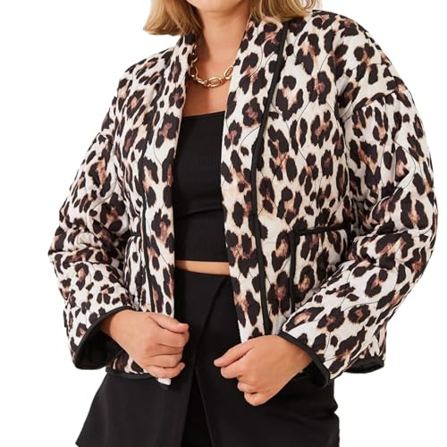 Leopard Print Jacket Quilted Jackets Baggy Jacket Puffer Coat Casual Jackets Y2k Jackets Streetwear Clothes