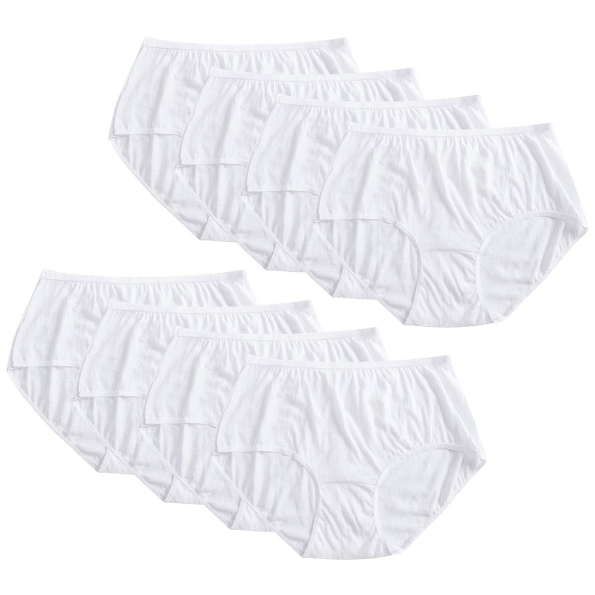 Lot de 8 Slips Jetables Femme en 100% Coton Culottes Jetables Femme Grande Taille sous Vetement Jetable Hopital Maternite Culotte Périodique pour Grossesse Accouchement Voyage Massage, M-4XL