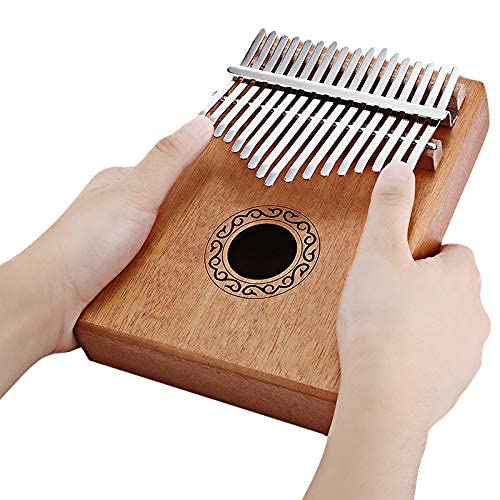 SG Musical Kalimba 17 Keys Thumb Piano with Tuning Hammer and Study Instruction Mbira Finger Piano Gifts for Kids Adult Beginners Kalimb