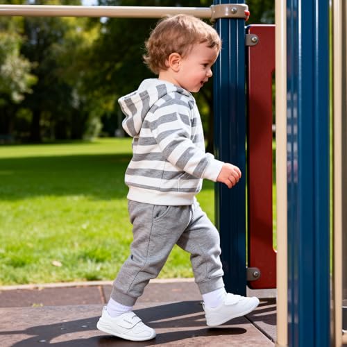 Image of STQ KIDS Baby Walking Shoes with Wide Toe Box Shoes for 6 12 18 24 Months | Baby Barefoot Walking Shoes With Adjustable Hook-And-Loop Straps For First Steps and Daily Wear