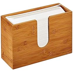 Dispensador De Servilletas De Pared Catekro Baño Cocina Sala de estar Hogar Dispensador de toallas de papel de bambú Encimera montada en la pared Caja de servilletas de mano plegable (color madera)