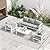 VONZOY Aluminum Patio Furniture,Outdoor Metal Sectional Sofa with Table and Waterproof Covers,White Modern Patio Furniture Set for Garden Backyard (6-Piece)