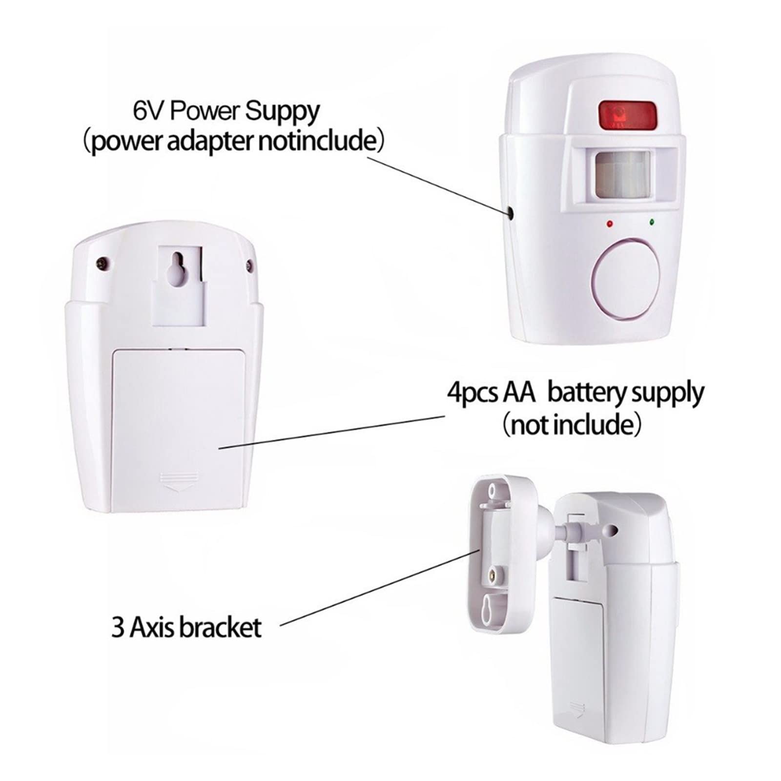 Alarma de detección de Movimiento Control Remoto Infrarrojo Inalámbrico Puerta Ventana Alarma de hogar Sensor de Alarma de Movimiento inalámbrico Alarma de Control Remoto